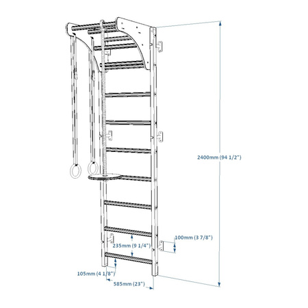Drabinka gimnastyczna BenchK 711B + A204
