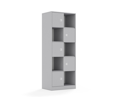 Regał Blox Base 70 5PP 5F1 706x466x1869 korpus szary/5x front szary