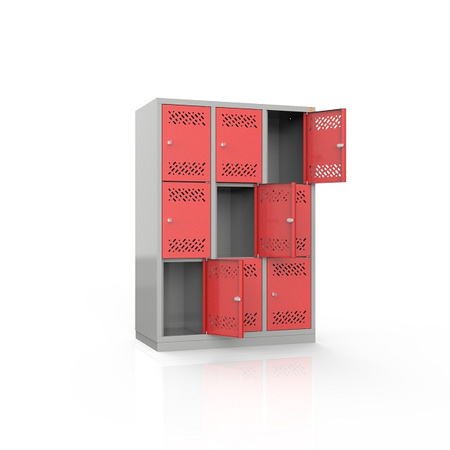 Szafka szkolna 9-drzwiowa, 3 kolumny