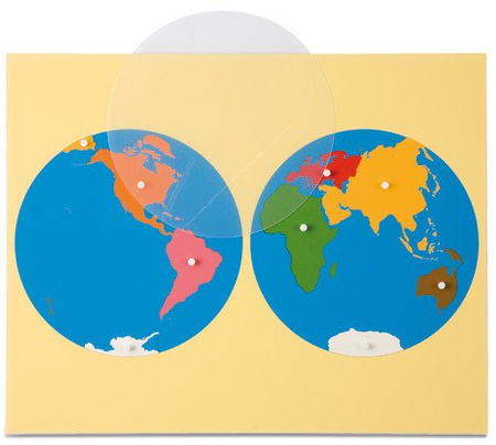 Kontynenty świata - półkula zachodnia/wschodnia - mapa puzzlowa